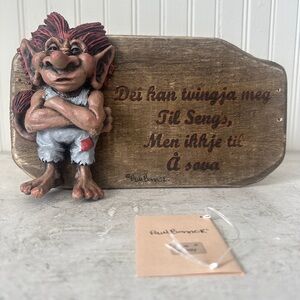 Paul Bonner Bebe Norway Norwegian Troll Wall Sign New In Box Hanging Plaque